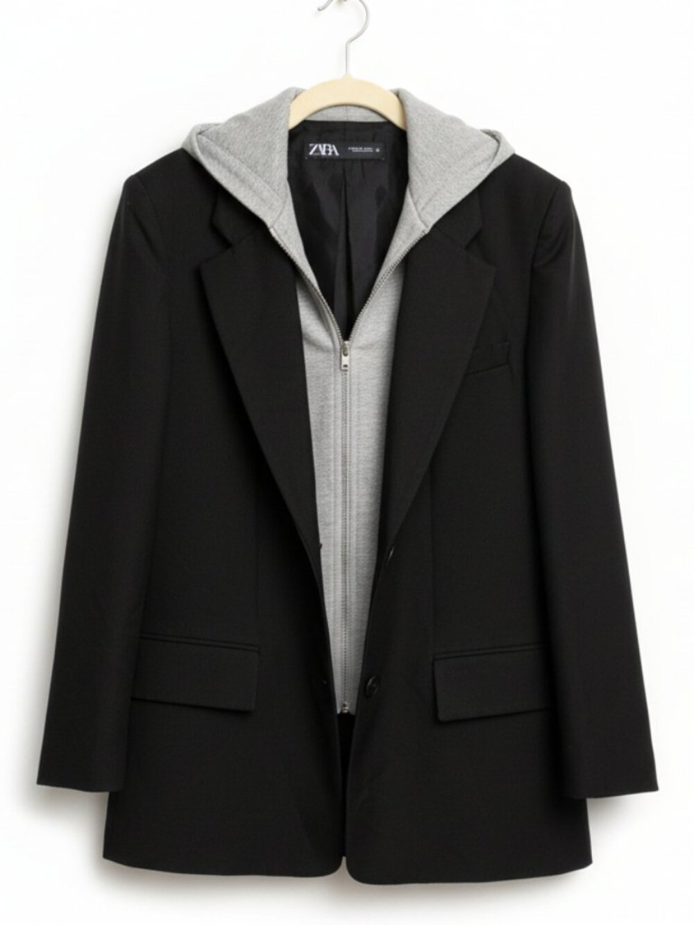 Zara Hooded Double Layer Blazer Size S